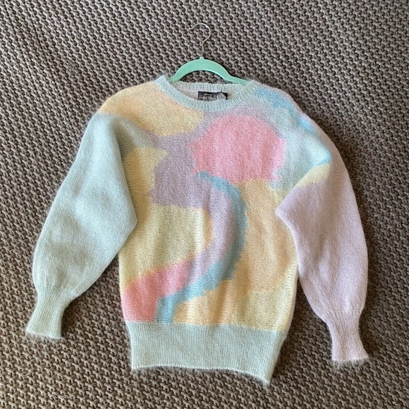 Vintage Renee Tener For Jeanne Pierre Pastel Wool Sweater in Sz Medium - Picture 5 of 5
